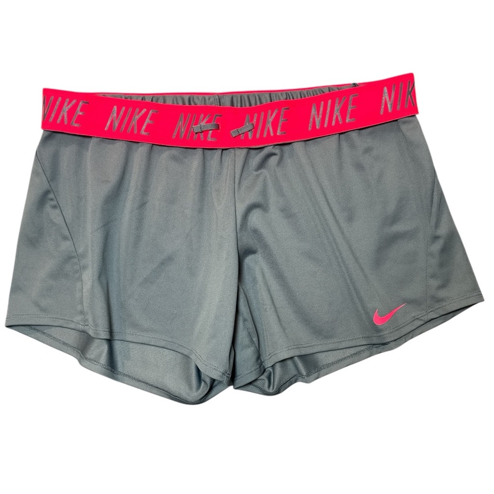 Nike Dri-Fit Rollover Shorts XL Gray‎ Pink Waistband Athletic